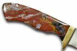 Knife with Colorful Agate and Jasper Inlays #370841-3